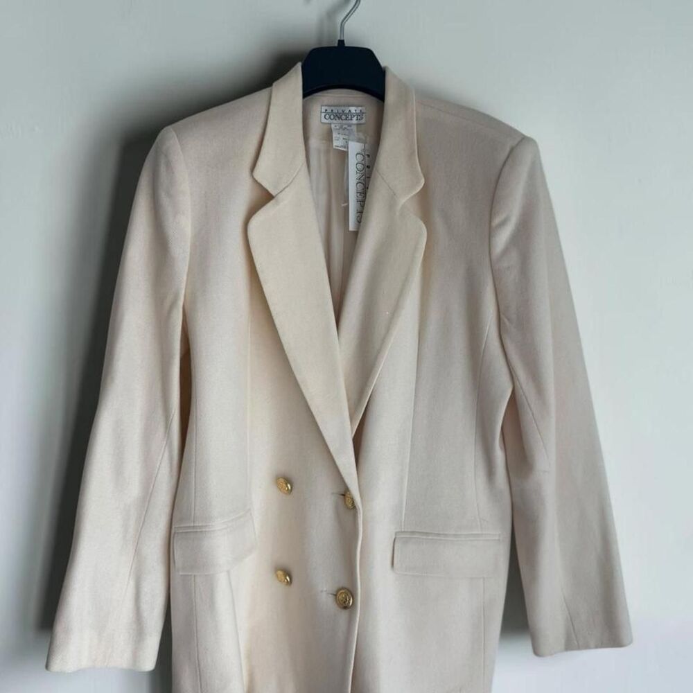 90’s Vintage Cream Wool Blazer by Private Concepts NWT